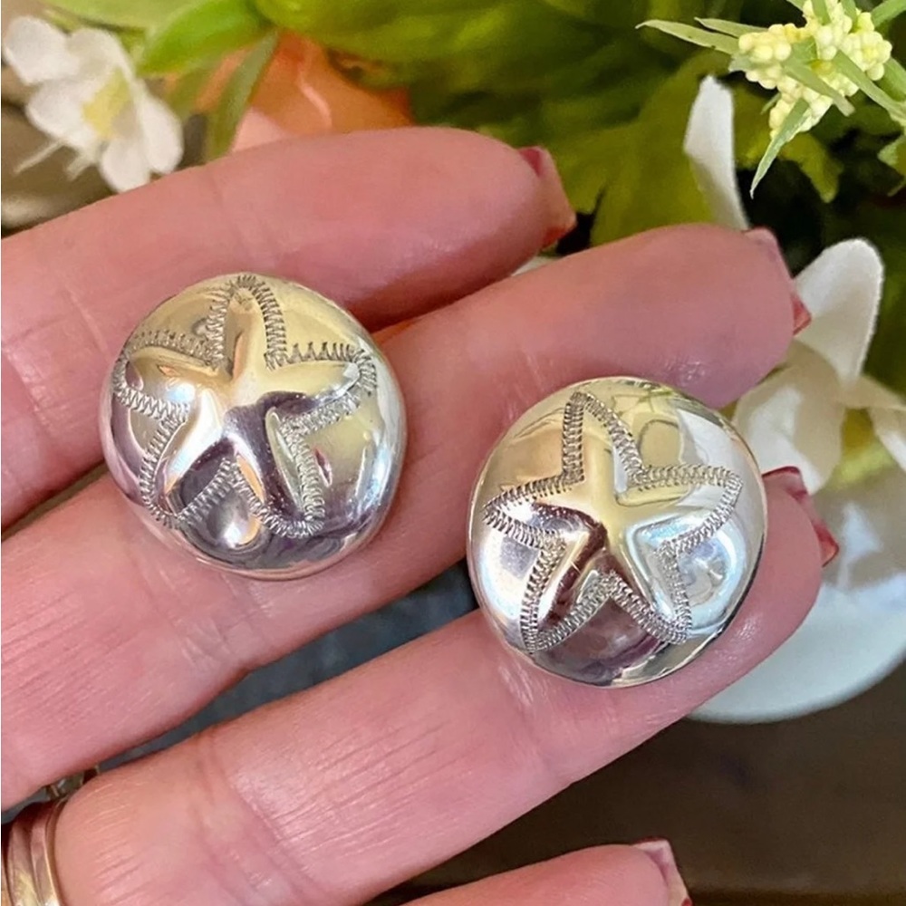 Sterling 925 silver Sand dollar earrings